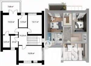 Коттедж 206м², 2-этажный, участок 7 сот.