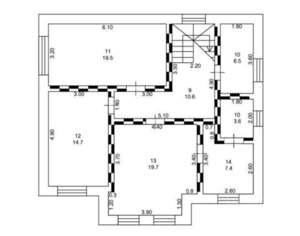 Дом 196м², 2-этажный, участок 8 сот.