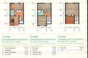 Таунхаус 188м², 3-этажный, участок 0 сот.