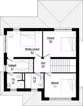 Коттедж 203м², 2-этажный, участок 6 сот.