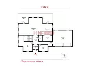 Коттедж 596м², 3-этажный, участок 200 сот.  