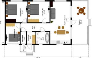 Коттедж 120м², 1-этажный, участок 6 сот.  