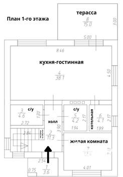 Коттедж 179м², 2-этажный, участок 8 сот.  