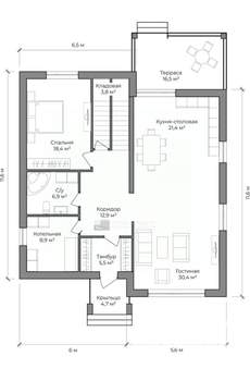 Дом 220м², 2-этажный, участок 6 сот.  