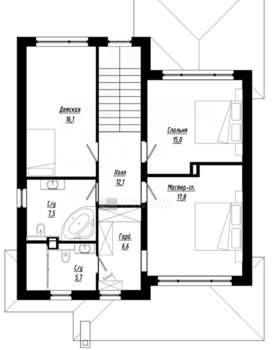 Дом 185м², 2-этажный, участок 6 сот.  