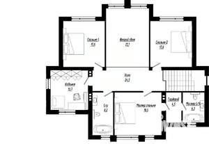 Коттедж 305м², 2-этажный, участок 10 сот.  