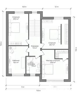 Дом 220м², 2-этажный, участок 6 сот.  