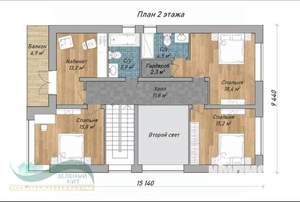 Дом 225м&sup2;, 2-этажный, участок 6 сот.  