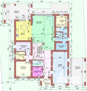 Коттедж 282м², 2-этажный, участок 10 сот.  