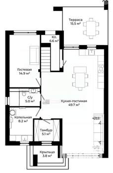 Дом 185м², 2-этажный, участок 6 сот.  