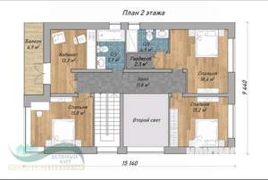 Дом 225м&sup2;, 2-этажный, участок 9 сот.  