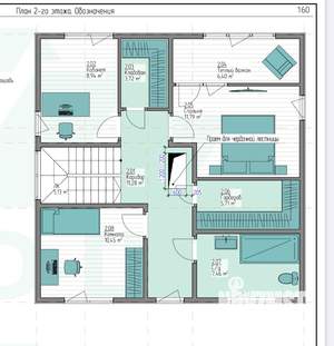 Коттедж 180м², 2-этажный, участок 10 сот.  