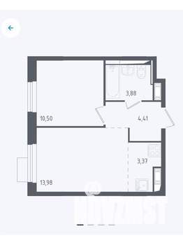 2-к квартира, на длительный срок, 36м2, 3/12 этаж