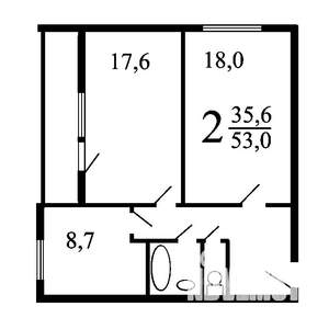 2-к квартира, на длительный срок, 55м2, 3/14 этаж