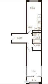 2-к квартира, на длительный срок, 47м2, 5/8 этаж