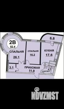 2-к квартира, на длительный срок, 82м2, 4/11 этаж