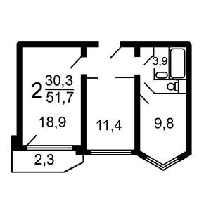 2-к квартира, на длительный срок, 56м2, 3/19 этаж