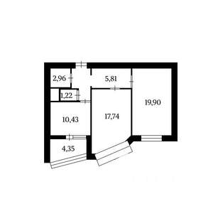 2-к квартира, на длительный срок, 62м2, 4/25 этаж
