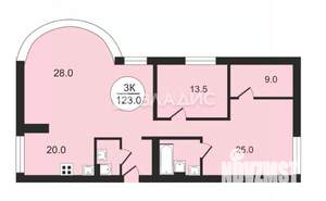 3-к квартира, на длительный срок, 123м2, 3/8 этаж