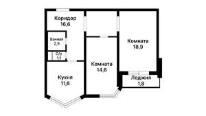 2-к квартира, на длительный срок, 60м2, 14/17 этаж