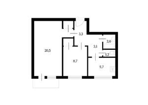 2-к квартира, на длительный срок, 46м2, 12/14 этаж