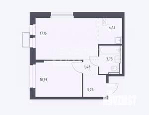1-к квартира, на длительный срок, 40м2, 8/17 этаж