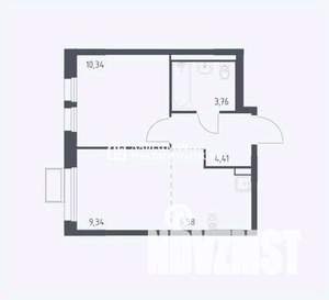 1-к квартира, на длительный срок, 34м2, 7/17 этаж