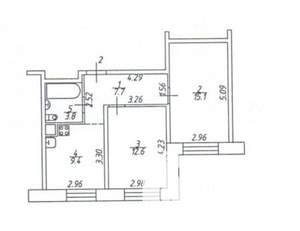 2-к квартира, на длительный срок, 49м2, 2/15 этаж