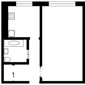 1-к квартира, на длительный срок, 30м2, 1/5 этаж