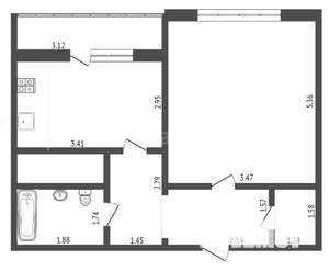 1-к квартира, на длительный срок, 44м2, 4/23 этаж