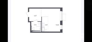 Студия квартира, на длительный срок, 26м2, 11/12 этаж