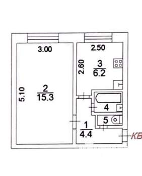 1-к квартира, на длительный срок, 29м2, 2/5 этаж