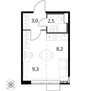 Студия квартира, вторичка, 23м2, 8/17 этаж
