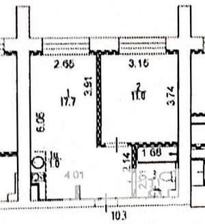 2-к квартира, вторичка, 34м2, 1/5 этаж