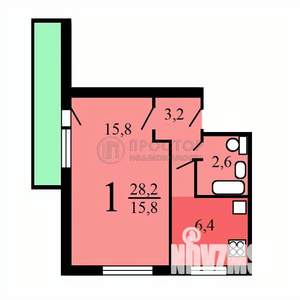 1-к квартира, вторичка, 30м2, 8/9 этаж