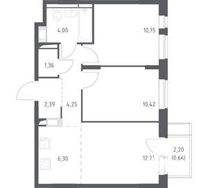 2-к квартира, вторичка, 52м2, 3/12 этаж