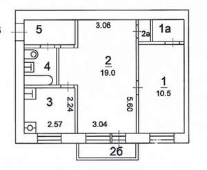 2-к квартира, вторичка, 44м2, 4/5 этаж