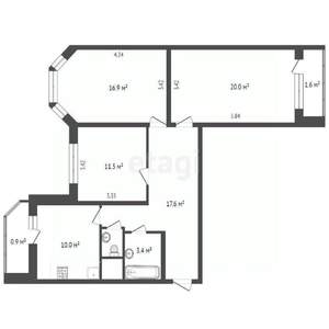 3-к квартира, вторичка, 81м2, 24/25 этаж