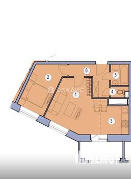 2-к квартира, вторичка, 45м2, 9/17 этаж