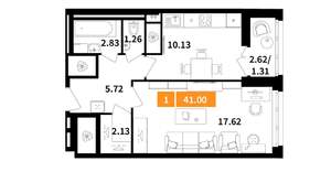 1-к квартира, вторичка, 41м2, 10/14 этаж