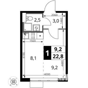 Студия квартира, вторичка, 23м2, 4/17 этаж