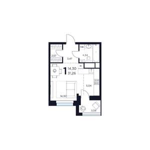 1-к квартира, вторичка, 31м2, 5/15 этаж