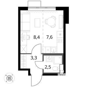 1-к квартира, вторичка, 22м2, 4/16 этаж