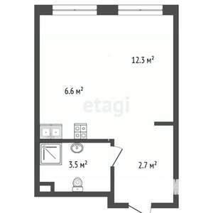 Студия квартира, вторичка, 25м2, 5/17 этаж