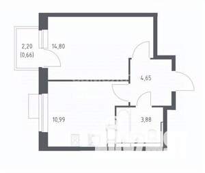 1-к квартира, вторичка, 35м2, 11/12 этаж