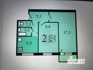 2-к квартира, вторичка, 40м2, 7/9 этаж