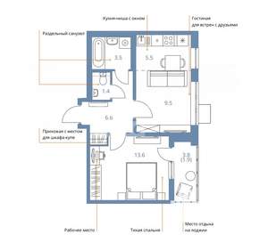 2-к квартира, вторичка, 42м2, 3/14 этаж