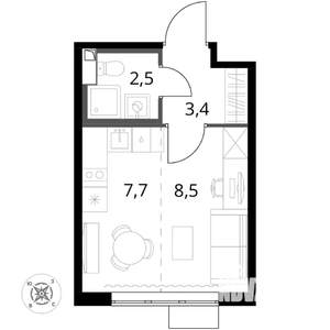 Студия квартира, вторичка, 22м2, 14/16 этаж