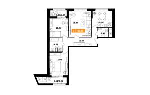 3-к квартира, вторичка, 82м2, 5/6 этаж