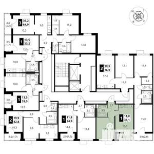 1-к квартира, вторичка, 35м2, 16/17 этаж